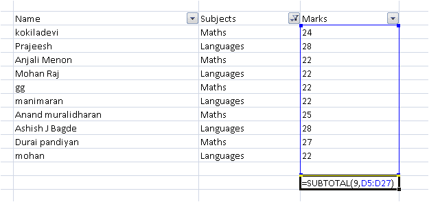 excel tips to work as professional how to add the visible rows list of professional values