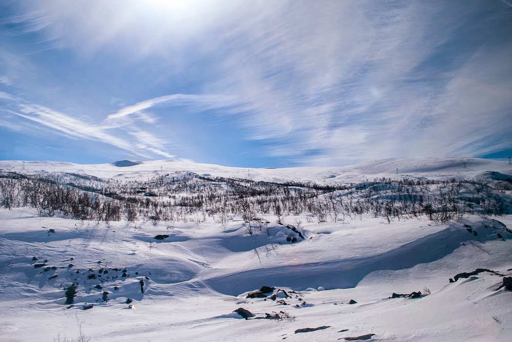 Snow covered moutons and scenery Norway in a nutshell scenery from the bergen railway