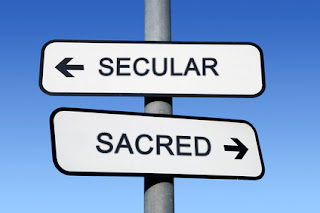 sacred, secular, road sign, split, divide