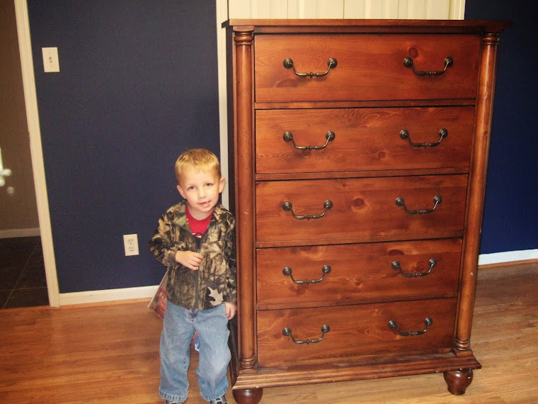 He is happy with his new chest of drawers!