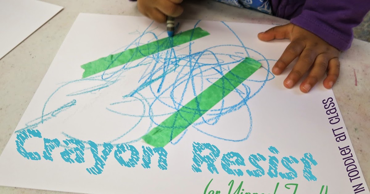 Toddler Art Class: Crayon Resist (or Yippee! Tape!) - library makers