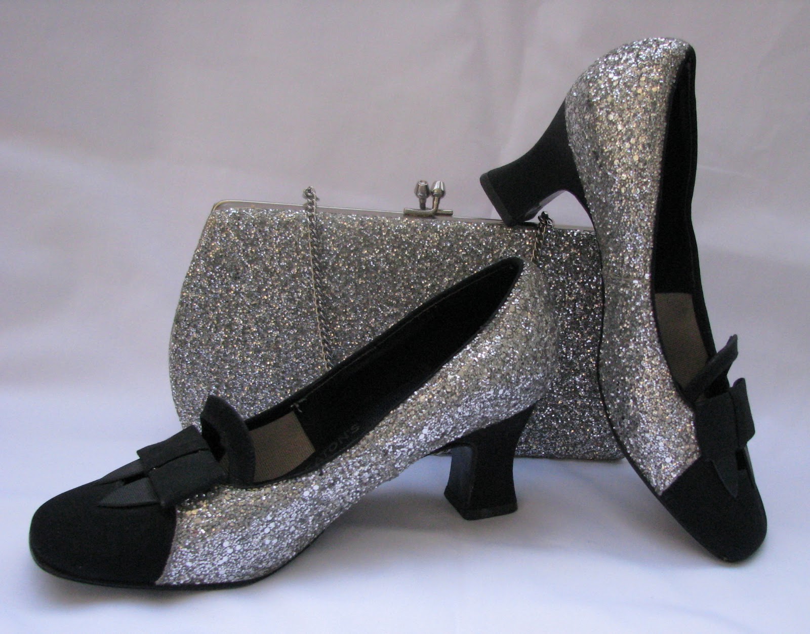 black and silver sparkly shoes