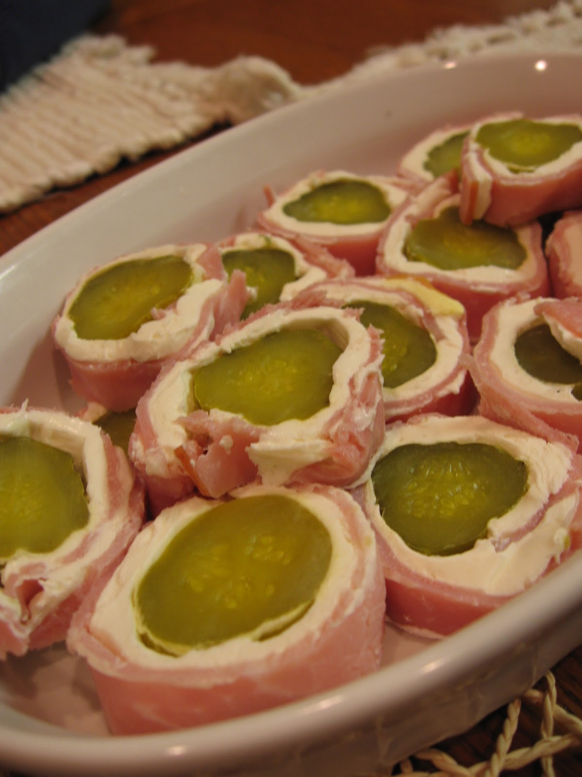 ham, pickle, cream cheese roll up | food | Pinterest