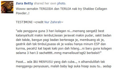 testimoni collagen powder shaklee wajah cantik, halus, mulus dan gebu dengan collagen powder shaklee
