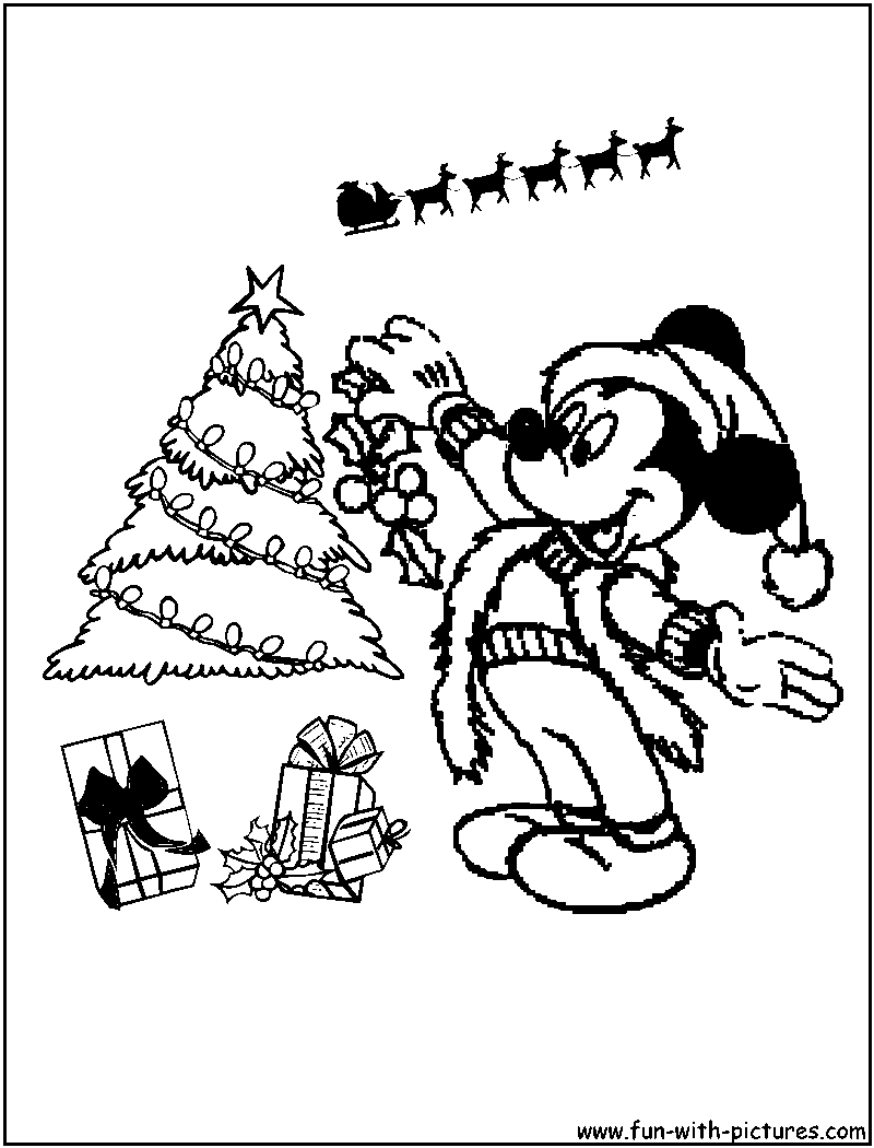 Disney Coloring Page: Mickey Mouse Christmas Coloring Pages