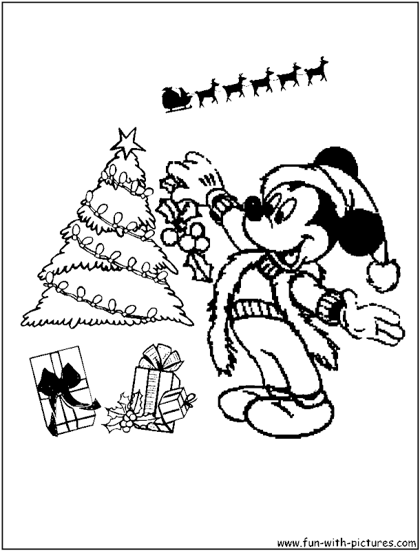 Mickey Mouse Christmas Coloring Pages