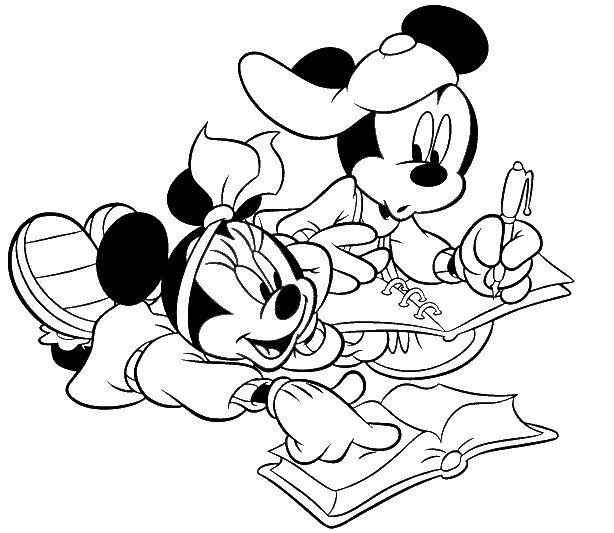 imagens minnie mickey e pato donald pintar Desenhos Preto e Branco minnie mickey e pato donald Colorir