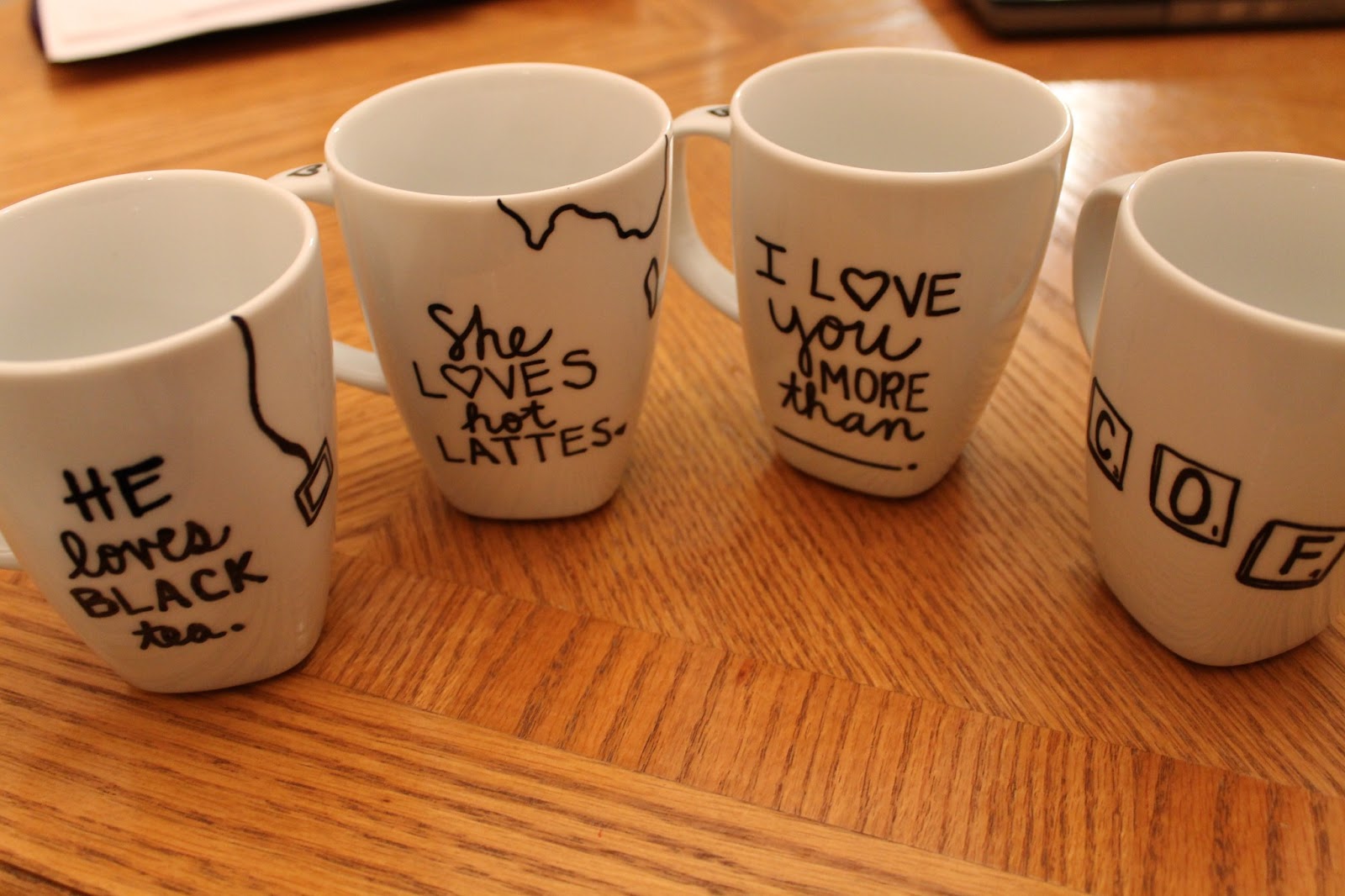 less is more DIY custom mugs.