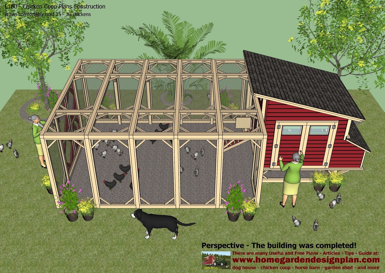 garden plans: L100 - Chicken Coop Plans Construction - Chicken Coop 