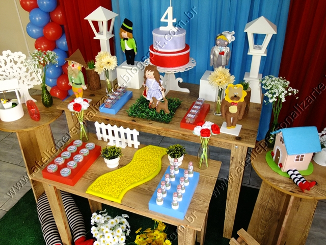Decoração de festa infantil Mágico de Oz Decoração de festa infantil Mágico de Oz