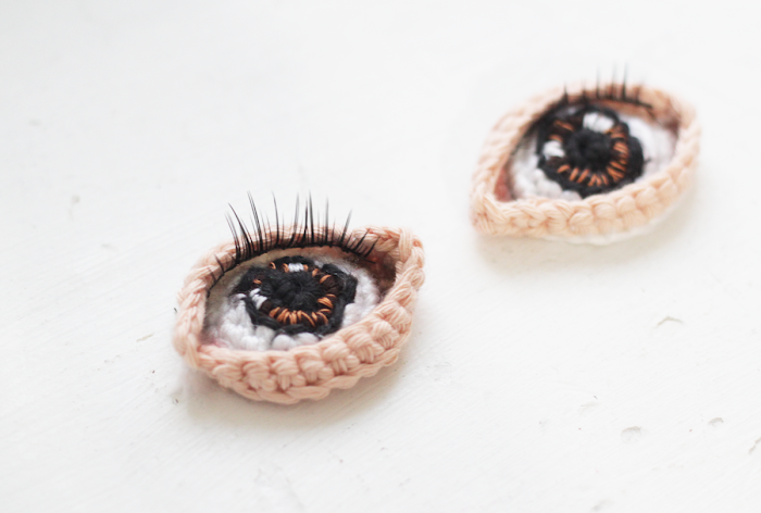 crocheted eyes