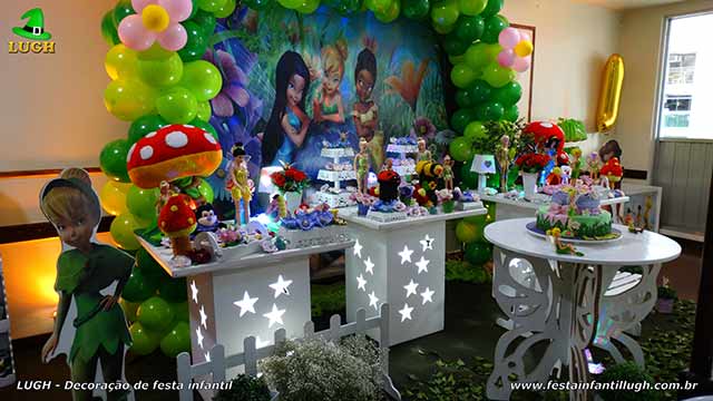 Mesa decorativa tinker Bell para festa de aniversário infantil - Barra da Tijuca - Rio de Janeiro (RJ)