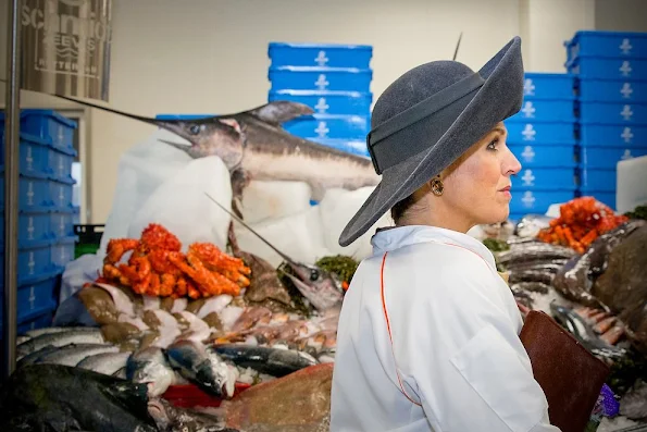 Queen Maxima of The Netherlands visits the new building of Schmidt Zeevis on December 8, 2015 in Rotterdam. Schmidt Zeevis was founded in 1916 in Rotterdam and specialized in fish trade