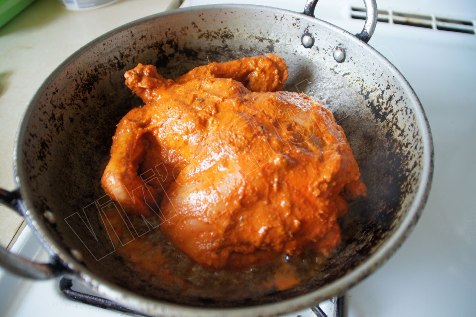 Viki 's Kitchen: Whole chicken fry (Indian style)