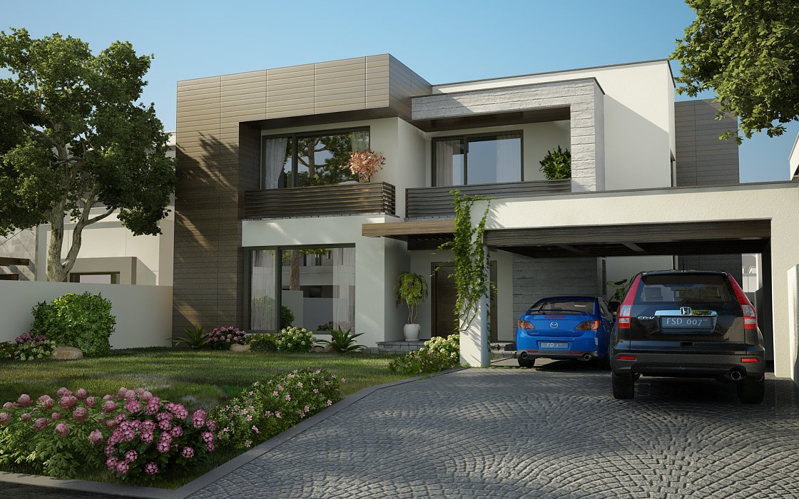 Valancia Modern Contemporary House Design Lahore Pakistan 3d Front ...