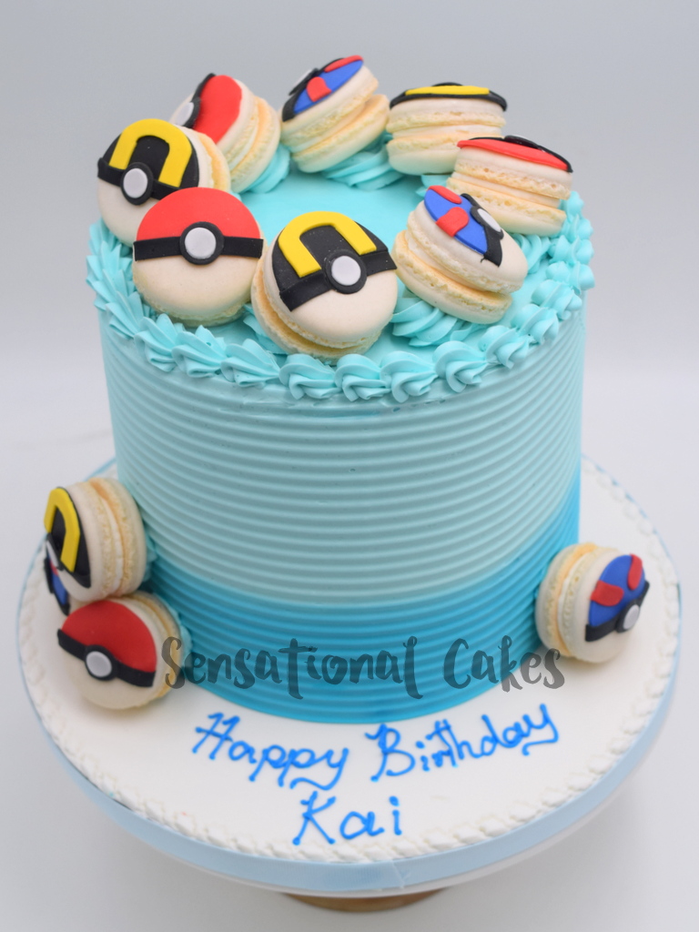 The Sensational Cakes: Pokemon Ball Macarons in blue ombre ...
