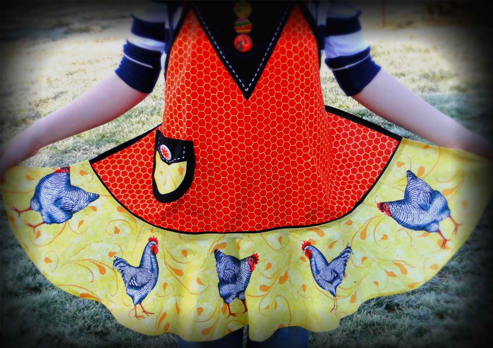 Windy Meadows Farm chicken apron...finally complete!