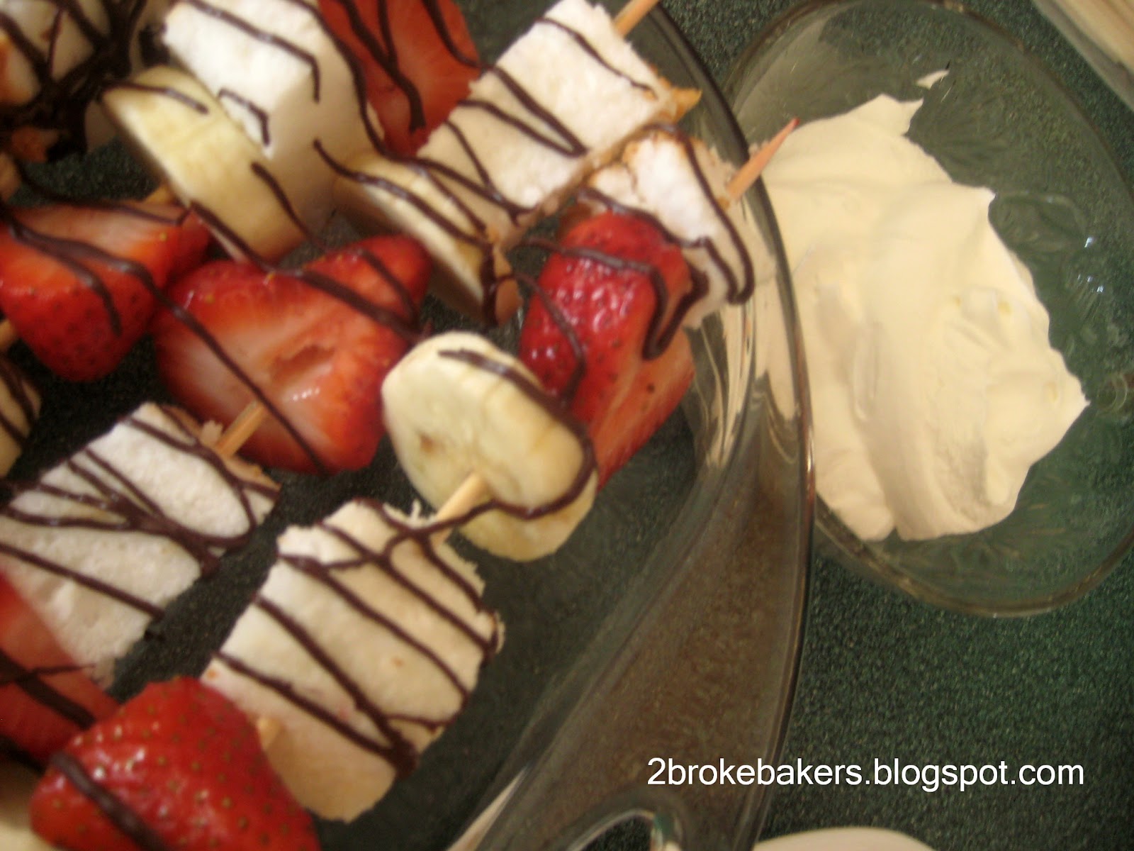 2 Broke Bakers Strawberry Banana Angel Food Cake Kabobs