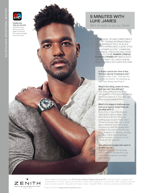 Luke James/Zenith Watches for GQ