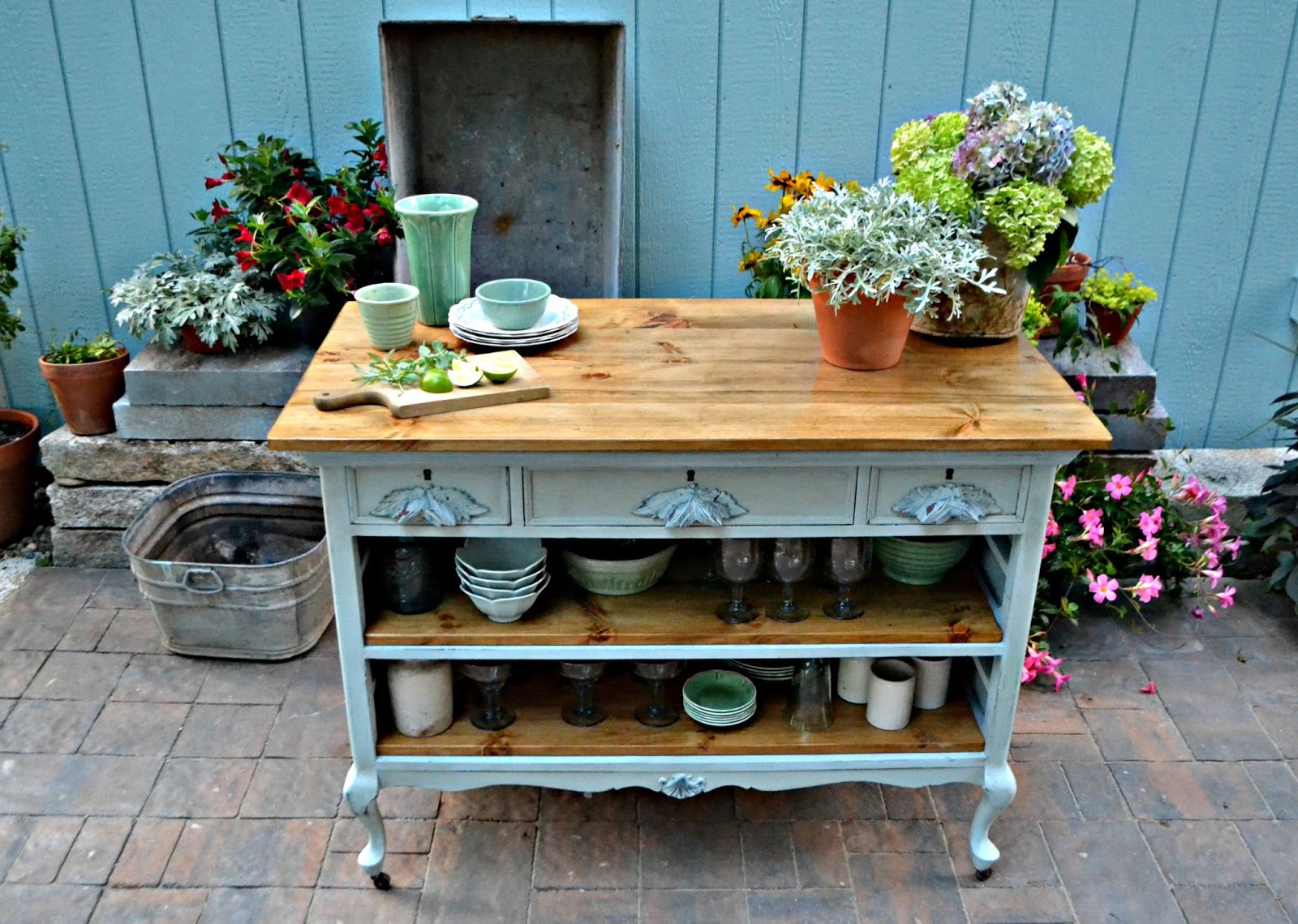 Heir and Space Antique Dresser Turned Kitchen Island