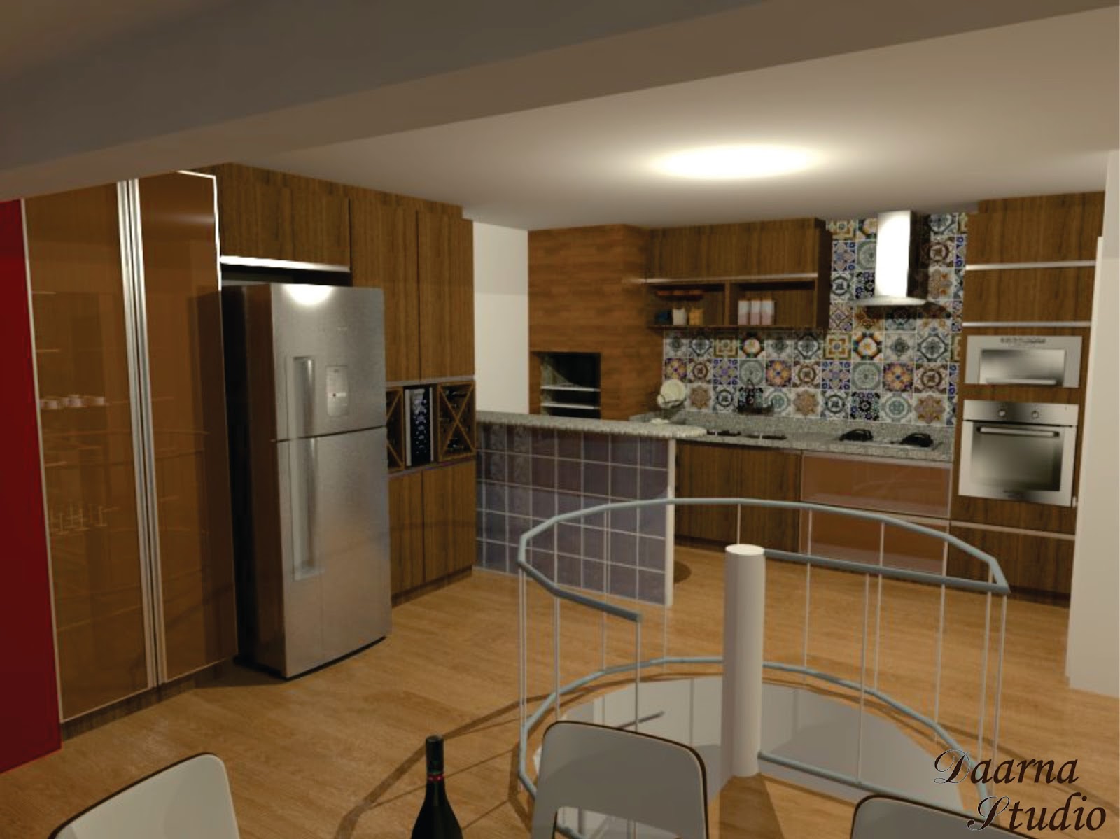 #624224 Daarna Arquitetura & Interiores: Projeto de Reforma Cozinha 1600x1199 px Projetos Reforma Cozinha #925 imagens