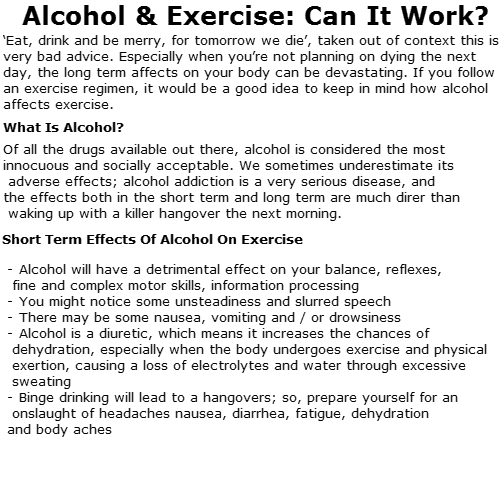 Alcohol & Exercise Can It Work? fitness alcohol 4topways