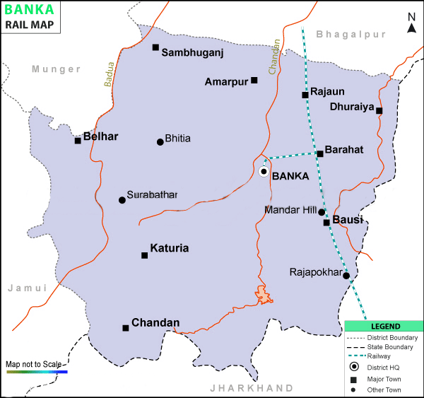 Bihar Banka Jila Ka Naksha Rail-Map-India: Banka-Railway-Map