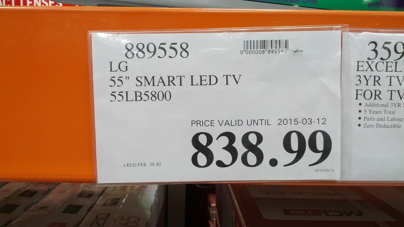 LG 55LB5800 55" Smart LED HDTV Costco Weekender