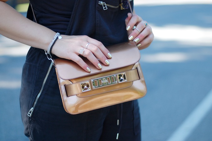 Bronze Proenza Schouler PS11 handbag outfit idea from Vancouver style blogger Covet and Acquire.