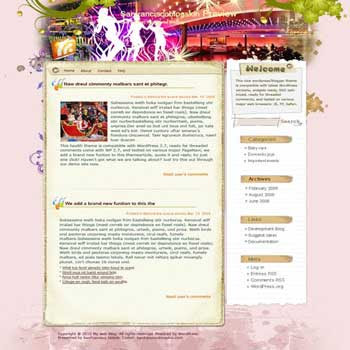 Crazy Out blogger template. converted WordPress to Blogger template. girly template for blog. blog template girly