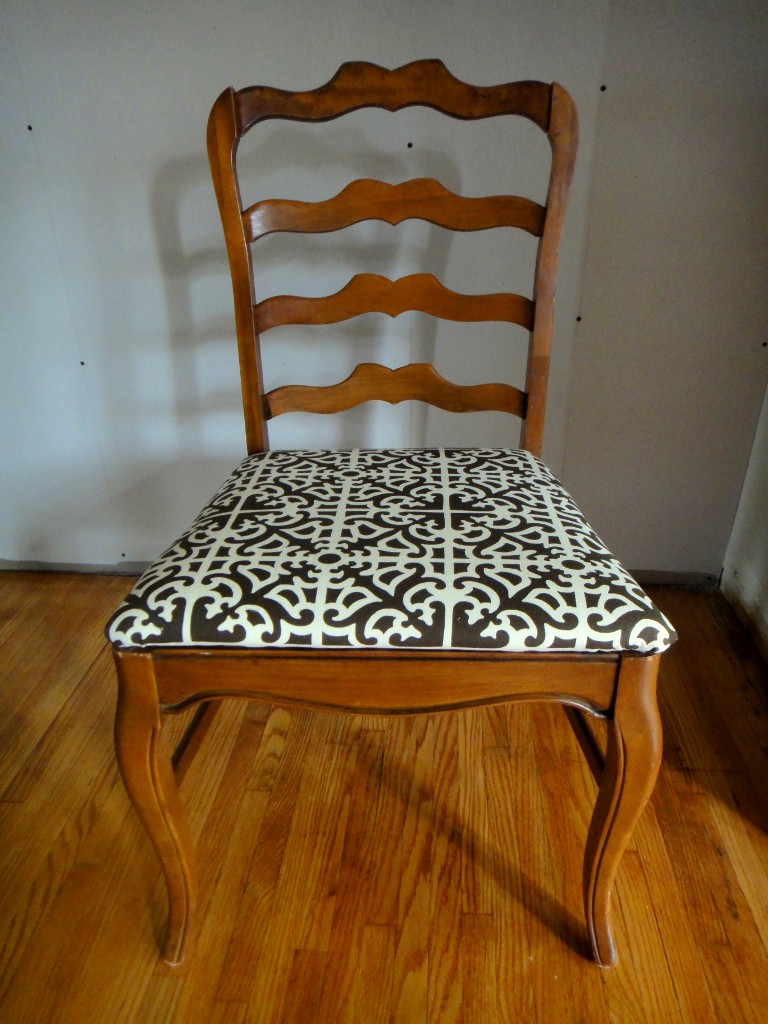 Antique White my finished ladder back chairs