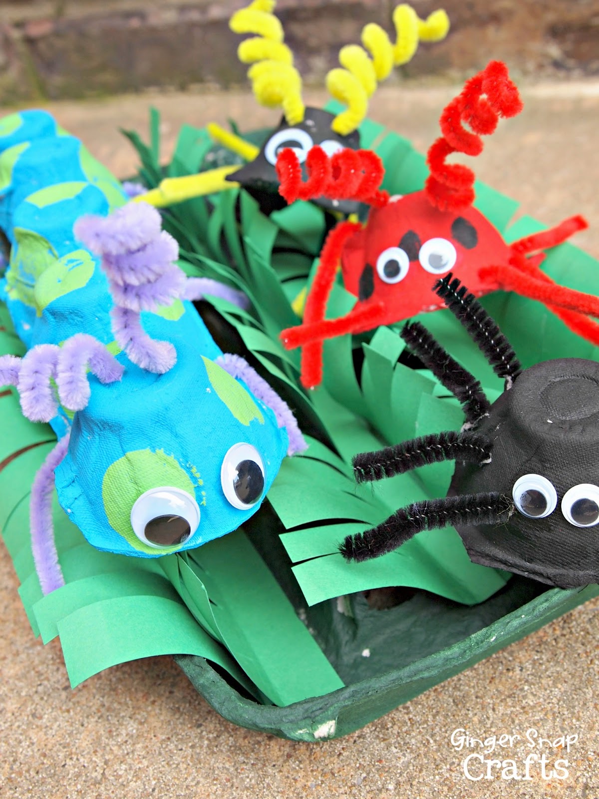 Ginger Snap Crafts Egg Carton Bugs Kid Craft {tutorial}