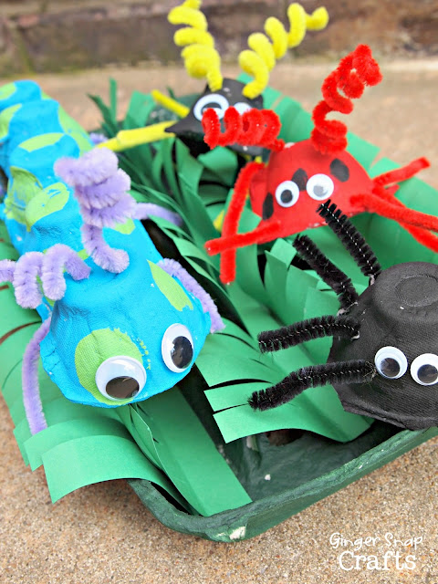 Egg Carton Bugs form Ginger Snap Crafts | A Glimpse Inside