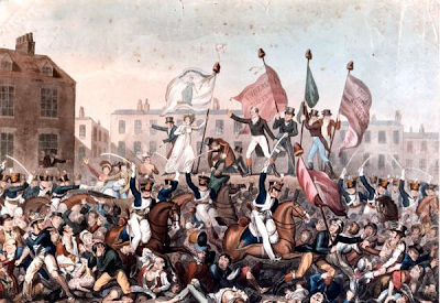 Painting of the Peterloo Massacre by Richard Carlile, 1819