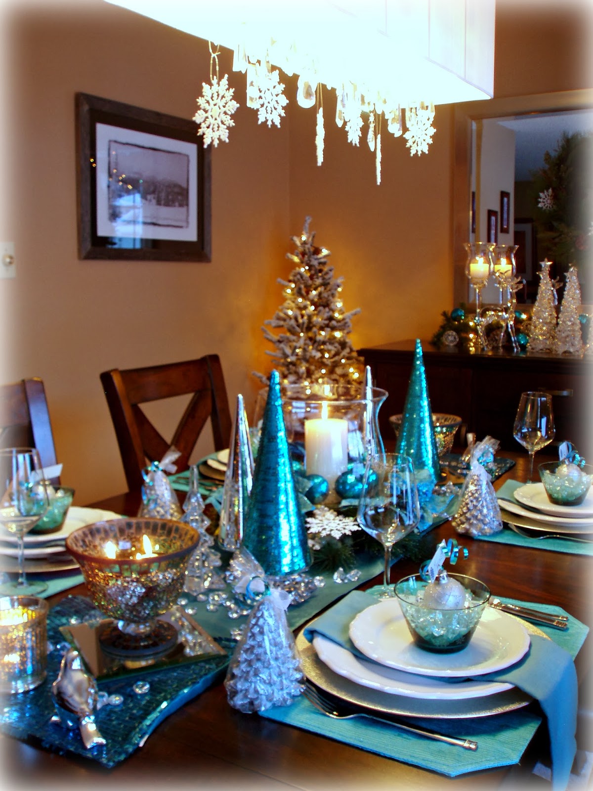 dining delight christmas in teal blue christmas dinner plates clearance
