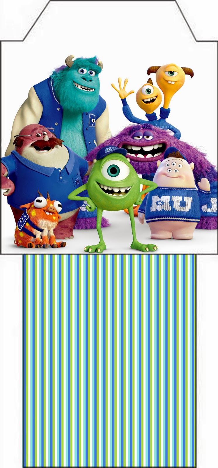 Invitaciones e Imprimibles de Monsters University para Imprimir Gratis. Para bolsitas de té.