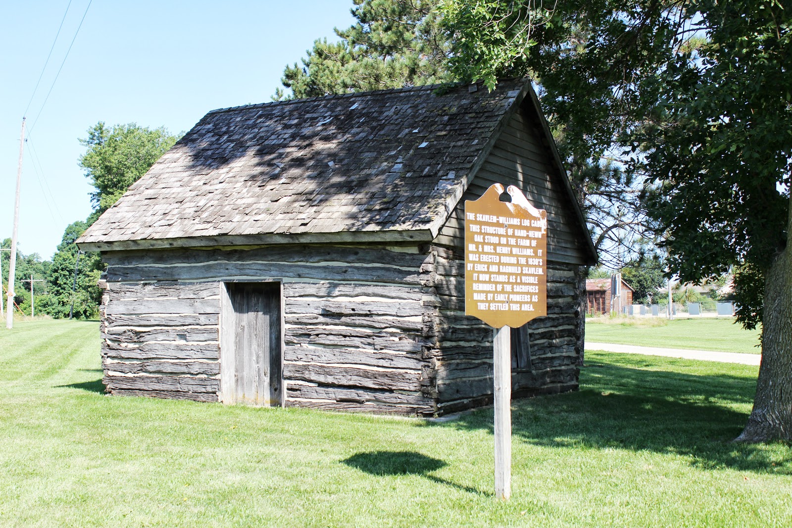 Wisconsin Historical Markers The Skavlem Williams Log Cabin