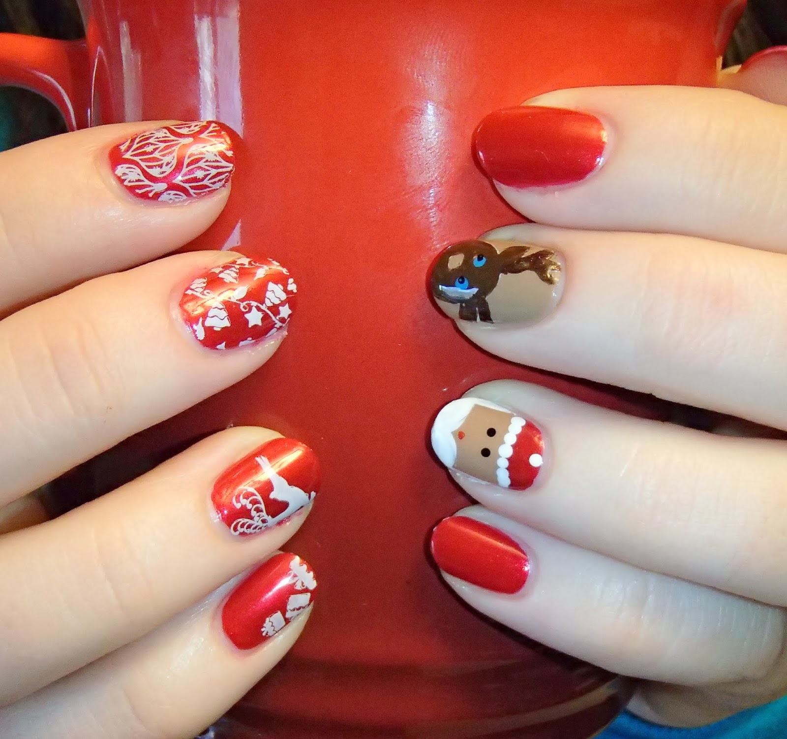 Christmas Nail Art, Mugshot Monday Mani
