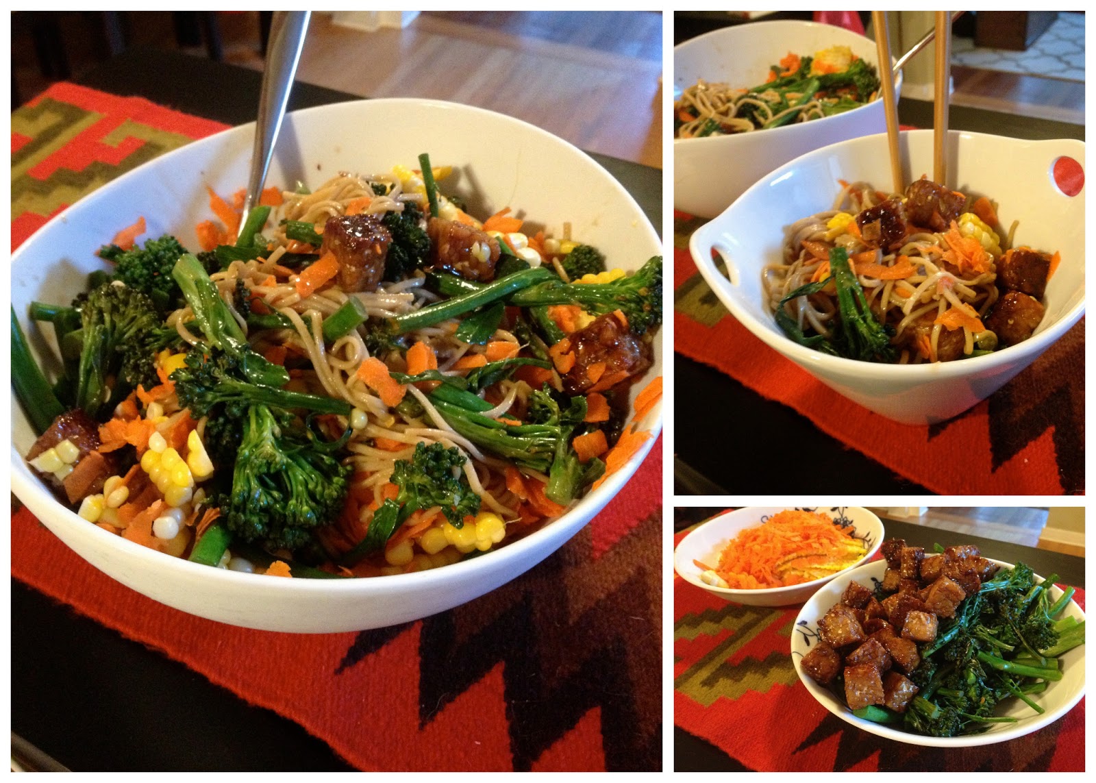 K's Veg Recipes Ginger Peanut Soba Noodles with Maple Tempeh
