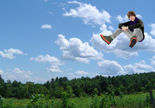 Justin Bieber Posters wallpapers singer Justin Bieber jumps in Forest Sky backgrounds