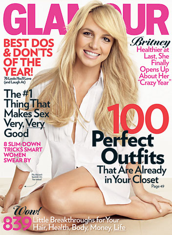 Britney Spears on album cover of Glamour magazine