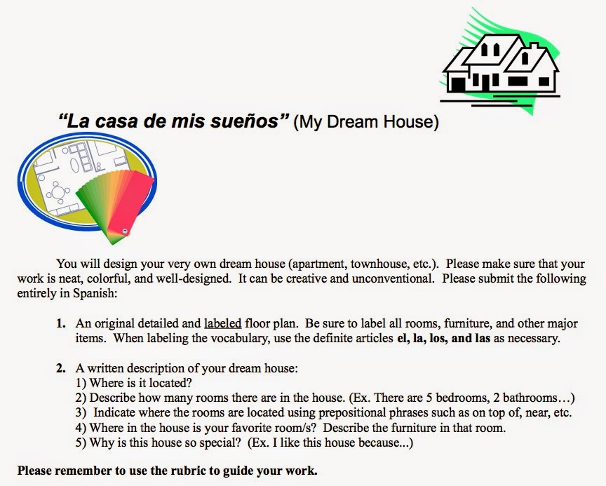 Spanish house project rubric Spanish house project rubric