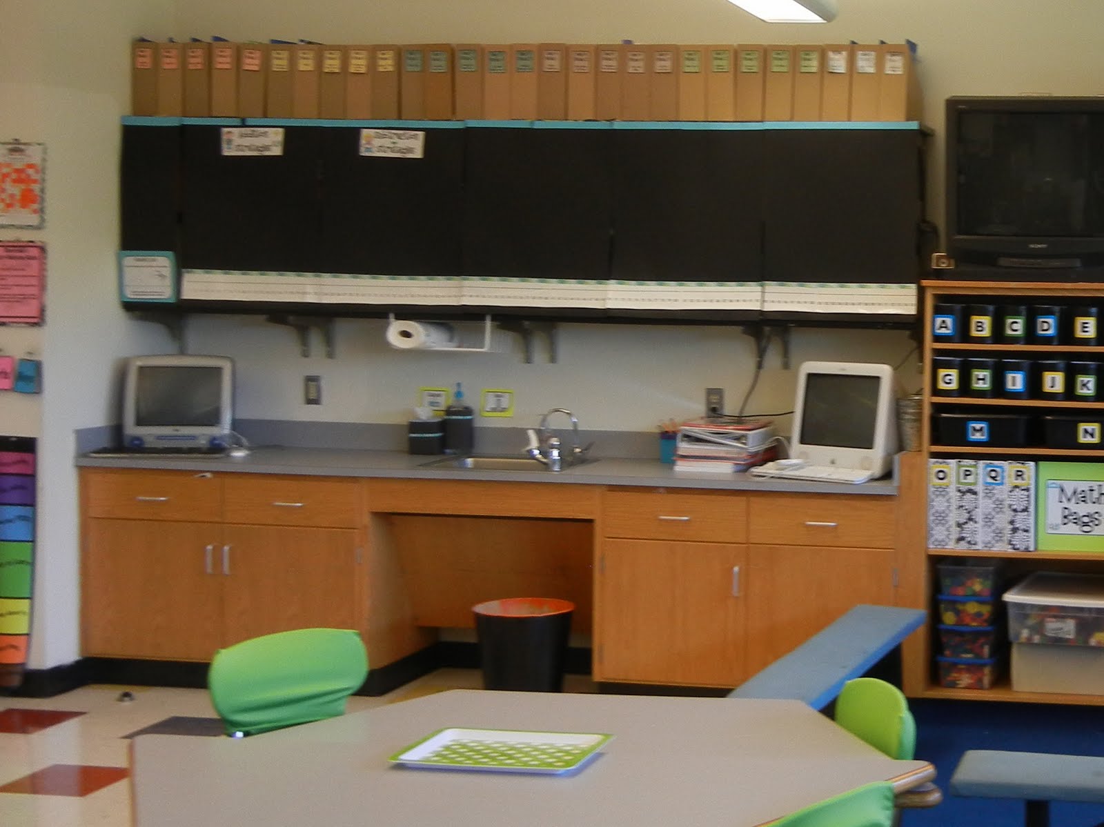 Covering OpenShelving my classroom makeover ClutterFree Classroom