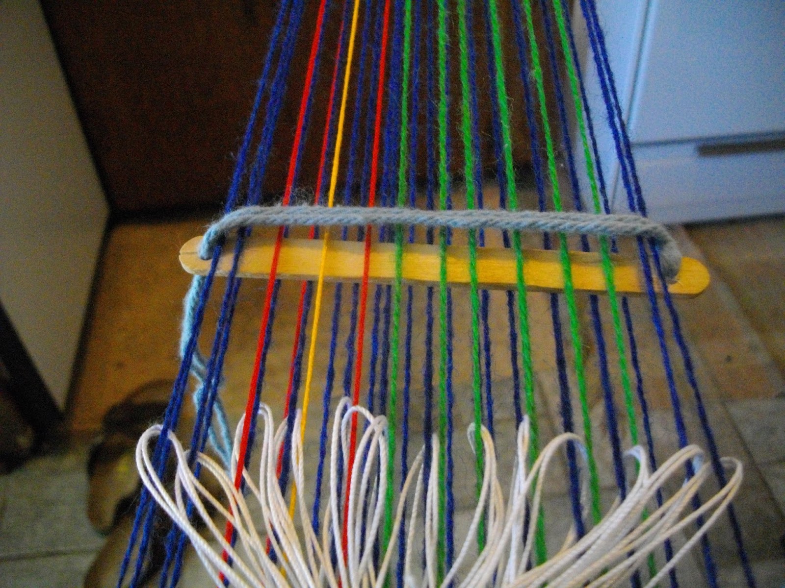 Reggie the Potter... and Tape Loom Weaver Adding an Extra Heddle to