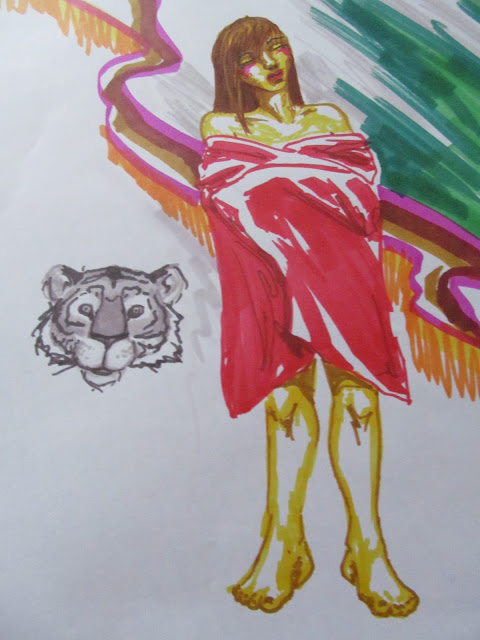bah tsé, p'têt que le tigre fait cette face là parce qu'il a vu sous la serviette!