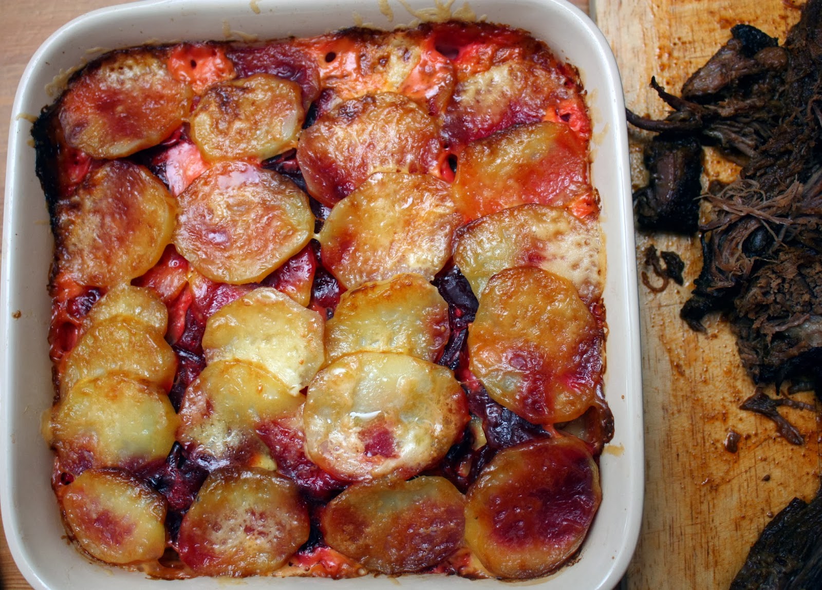 megmade Potato and Beetroot Gratin, curtesy of Gordon Ramsay (again)