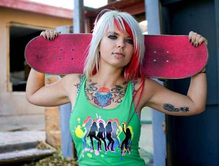 Popular Tattoo Model Ackley Suicide She have tattoo on her right arms a 