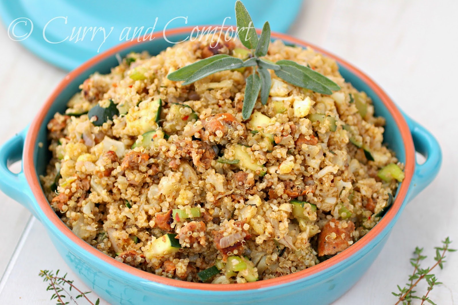 Kitchen Simmer Quinoa Veggie and Sausage Stuffing