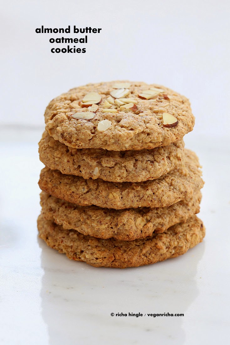 Almond Butter Oatmeal Breakfast Cookies. Vegan Glutenfree Oilfree