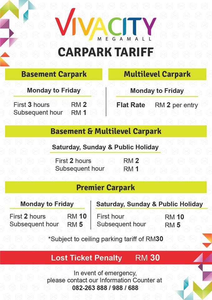 Vivacity Megamall's new revised carpark rates!!! Whats'up Meow